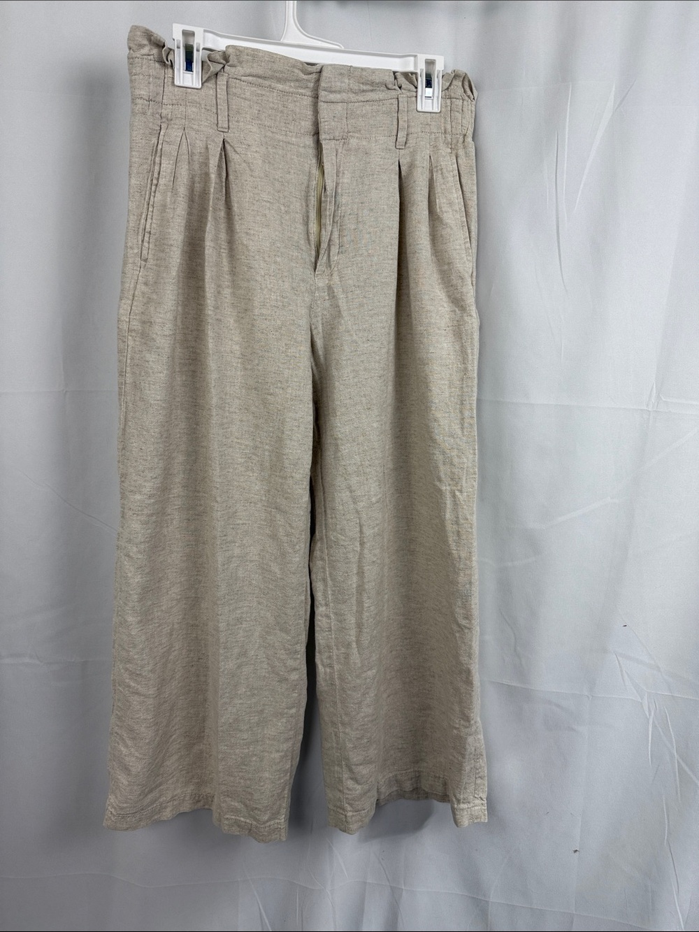 Banana Republic Natural Beige linen Wide-Leg Trousers